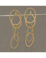 Ohrstecker Ovale Ringe,Silber vergoldet