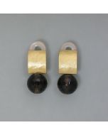 Ohrclips, Rauchquarz und vergoldetes Silber