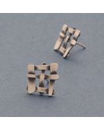 Kleine Ohrstecker Gitter, geschwärzt