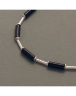 Onyx-Kette mit Silber