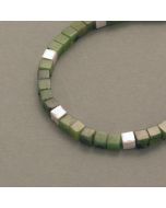 Jade-Kette, Würfel, Silber