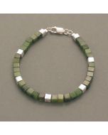 Jade-Armband, Würfel, Silber