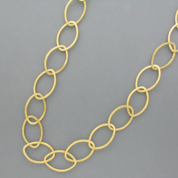 Goldplattiertes Silber progressiv: Lange Kette Navette-Ösen