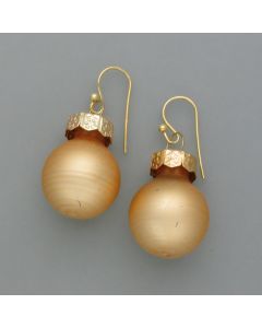 Ohrhänger Weihnachtskugel, gold-matt