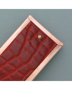Haarspange Rotes Leder / Bronze