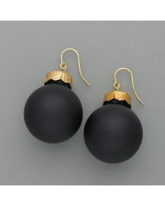 Ohrhänger Weihnachtskugel, schwarz