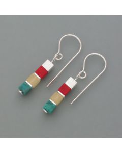 Würfel-Ohrhänger Regenbogen