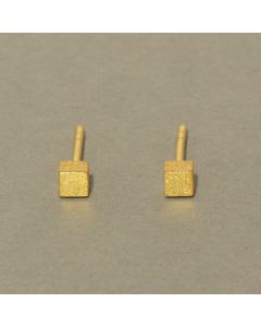 Würfelohrstecker vergoldet, klein