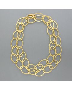 Lange Kette Navette-Ösen, vergoldet