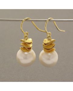 Ohrhänger Zuchtperle weiß mit vergold. Element