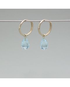 Blau-Topaz-Tropfen plus Creolen - Photo 2