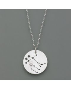 Sternzeichen-Anhänger Zwillinge aus Sterling-Silber mit Brillant
