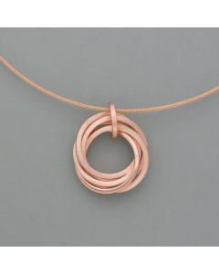 Kleiner Anhänger Ringspiel aus rosévergoldetem Silber
