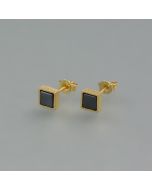 Ohrstecker Hämatit, vergoldet