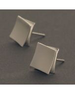 Ohrstecker verschobenes Viereck, Silber