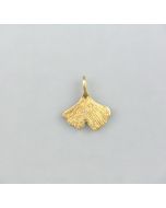 Anhänger Ginkgo-Blatt aus vergoldetem Silber