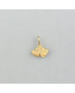 Anhänger kleines Ginkgo-Blatt aus goldplattiertem Silber