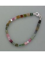Turmalin-Armband, Würfel, Silber