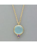 Duo-Kette mit Chalcedon und Amethyst