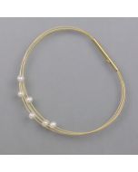Armband schwebende Perlen, Silber vergoldet