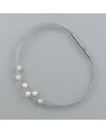 Armband schwebende Perlen, Silber