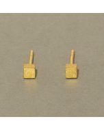 Würfelohrstecker vergoldet, klein
