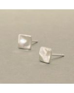 Ohrstecker gewelltes Viereck Silber