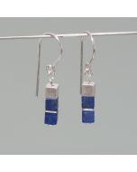 Würfel-Ohrhänger Lapislazuli silber