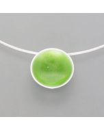 Silber-Anhänger Grüne Schale, Emaille