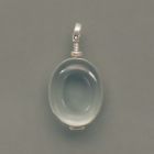 Ovales Glas-Medaillon, Silber