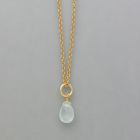 kleiner Anhänger Chalcedon-Tropfen und 925er goldplattiertem Silber