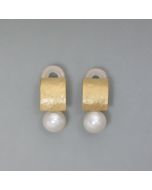 Perlen-Ohrclips mit goldplattiertem Silber