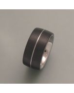 Carbon-Ring mit Edelstahl-Streifen, 12 mm Breite