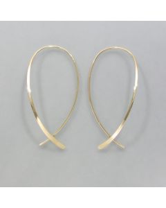 Silber-Ohrhänger lang und zart, goldplattiert