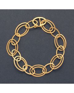 Armband Ovale Ringe, goldplattiert