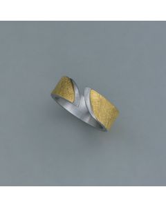 Ring « Wave », bicolor aus Edelstahl