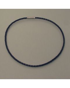 Geflochtenes Leder-Halsband, Titan-Verschluss