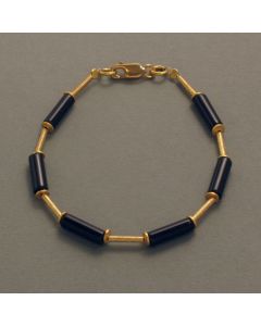 Onyx-Armband, vergoldet