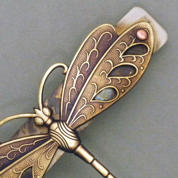 Libellen-Haarspange aus Tombak